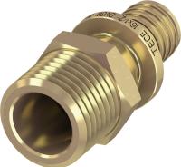 TECE 765502 TECEflex Соединение прямое с ниппелем TECEflex 16 х 1/2'', латунь