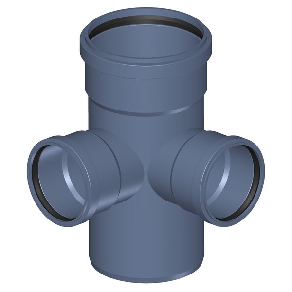 POLOPLAST P2278 POLO-KAL NG Угловая крестовина PKEDA DN160/110/110, 87,5°/90° , с предустановленными уплотнительными кольцами, синий