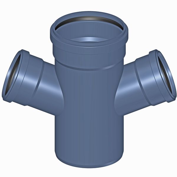 POLOPLAST P2264 POLO-KAL NG Крестовина PKDA одноплоскостная DN160/110/110, 67,5°/180°, с предустановленными уплотнительными кольцами, синий