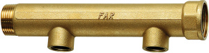 FAR FK 3611 11234  Коллектор 1 1/2", ВР-НР, 2 отвода 3/4", ВР, межосевое 100