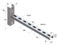 TERMOCLIP 09391002 Консоль седельная 41x21x300, 2 мм