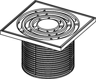 TECE 3660003 TECEdrainpoint S Декоративная решетка, 150 мм, в пластиковой рамке, с монтажным элементом