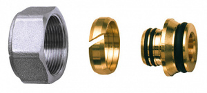 FAR FC 6057 263274  Концовка дляпластиковой труб, 20х2, с хромированной накидной гайкой М33х1,5