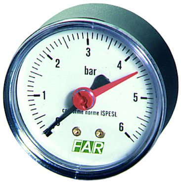 FAR FA 2500 10 Манометр 1/4 Н, 0-10 бар, торцевое подключение, 63 мм