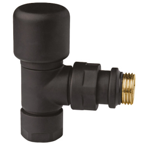FAR FL 0143 12P LadyFAR Вентиль термостатический угловой 1/2"гайка М24х19, чернматов.