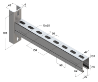 TERMOCLIP 09393001 Консоль седельная 41x62x500, 2,5 мм