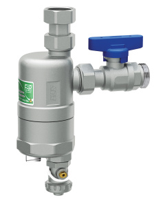 FAR FA 2274 34 CompactFAR Сепаратор шлама (дешламатор) COMPACT 3/4"х3/4", НР-накидная гайка, с магнитом, шаровым краном