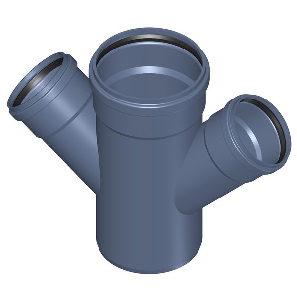 POLOPLAST P2399 POLO-KAL NG Крестовина PKDA одноплоскостная DN160/110/110, 45°/180°, с предустановленными уплотнительными кольцами, синий