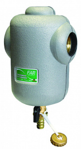 FAR FA 2206 114  Сепаратор шлама (дешламатор) 1 1/4", с магнитом, со сливным краном, в теплоизоляции