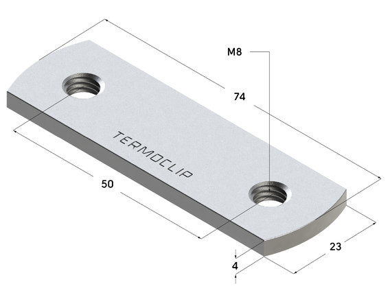 TERMOCLIP 09109001 Гайка профиля двойная 28 4F2 23x4x74, 4 мм
