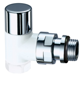 FAR FL 0169 12P  Вентиль запорный угловой Top, 1/2” ВР, сереб./белэмал, EPDM