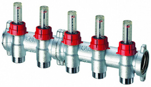 FAR FK 3972 C102 MultiFAR Коллектор запорный 1", с расходомерами, 2 отвода М24х19