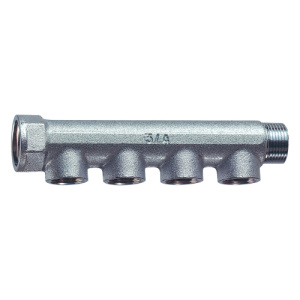 FAR FK 3550 34  Коллектор 3/4" с 4 отвод. 1/2" ВР, (межосев. 36