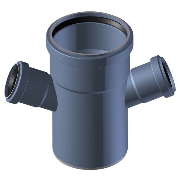 POLOPLAST P2260 POLO-KAL NG Крестовина PKDA одноплоскостная DN110/50/50, 67,5°/180°, с предустановленными уплотнительными кольцами, синий