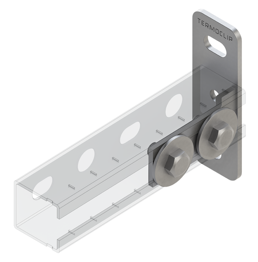 TERMOCLIP 09256001 Фланец торцевой продольный 38-40 4F2 M10 40x82,5x120, 4 мм