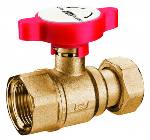 FAR FS 3053 1B  Кран шаровой 1", латунный, с накидной гайкой 1", синяя ручка