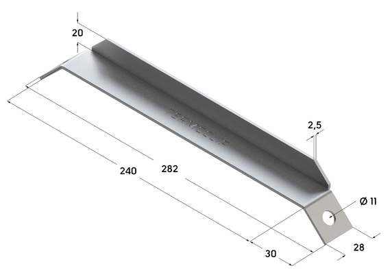 TERMOCLIP 09106001 Опора усиливающая 45˚ 28 L240 2,5F2 28x50x282, 2,5 мм