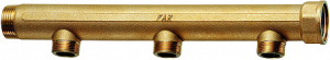 FAR FK 3617 11434  Коллектор 1 1/4", ВР-НР, 3 отвода 3/4", НР, межосевое 100