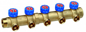 FAR FK 3827 C11403 MultiFAR Коллектор регулирующий 1 1/4", НР-ВР, 3 отвода М33х1,5, межосевое 70