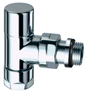 FAR FL 0128 12P  Вентиль запорный угловой Top, 1/2", гайка М24х19, EPDM, цвет серебро