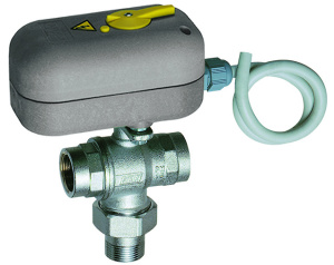 FAR FA 300721 108 ZonaFAR Кран шаровой 3-х ходовой, 1", НР-ВР, зонный, 220 В, 8 сек, с ручной деблокировкой