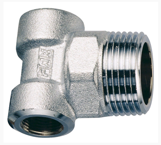 FAR  FK 4061 3438 Тройник для коллектора концевой, 3/4"НР х 1/2"ВР х 3/8"ВР