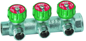 FAR FK 3850 C34 MultiFAR Коллектор регулирующий 3/4", 3 отвода М24х19