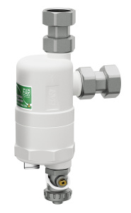 FAR FA 2275 34 CompactFAR Сепаратор шлама (дешламатор) COMPACT 3/4", накидные гайки, с магнитом, белый корпус