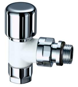 FAR FL 0109 12P  Вентиль термостатический угловой Top, TOP LINE, 1/2", М24х19, EPDM, цвет серебро/белая эмаль
