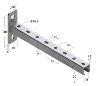 TERMOCLIP 09105006 Монтажная консоль ТСА 30x28x800, 1,8 мм
