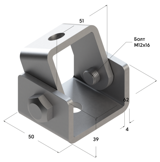TERMOCLIP 09135002 Скоба шарнирная 5F2 62x78x50, 5 мм
