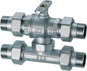 FAR FA 3025 34 ZonaFAR Кран шаровой 3-х ходовой, 3/4", НР-НР, зонный, с байпасом