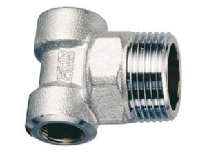 FAR FK 4061 11212  Тройник концевой для коллекторов, 1 1/2"х1/2"х1/2", НР-ВР-ВР, хромированный