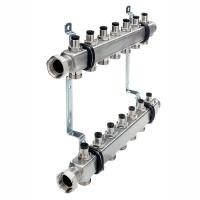 TECE 712550 TECEflex Коллектор 12 контуров для системы радиаторного отопления, с запорными вентилями, в сборе, 1" х 3/4"Ек, нержавеющая сталь, квадратное сечение, до 6 атм