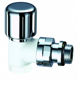 FAR FL 0149 12 LadyFAR Вентиль терморегулирующий угловой TOPLine, 1/2” ВР, сереб/белэмаль (заменен на FL 0149 12P)
