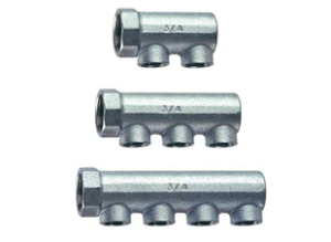 FAR FK 3150 34 MultiFAR Коллектор концевой3/4"ВР с 2 отвод. 1/2"ВР, межосев36мм