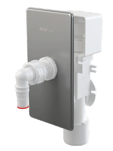 ALCAPLAST APS3P Сифон для стиральной машины с разрывным клапаном (аэратором) под штукатурку, DN40/DN50, нержавеющая сталь