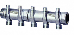 FAR FK 3920 11203 MultiFAR Коллектор запорный 1 1/2"(ВР-НР) с 3 отв. М33х1,5 для труб 20-26