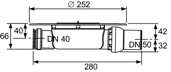 TECE 3601400 TECEdrainpoint S Сифон DN 50, низкий, с универсальным фланцем Seal System
