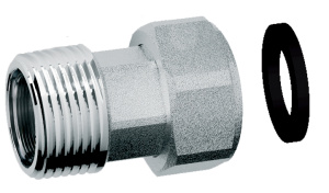 FAR FD 8323 134  Переходник хромированный уплоткольцом для арт3052-5943, 1 ВР X 3/4 НР