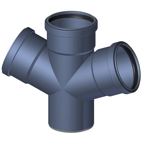 POLOPLAST P2261 POLO-KAL NG Крестовина PKDA одноплоскостная DN110/110/110, 67,5°/180°, с предустановленными уплотнительными кольцами, синий