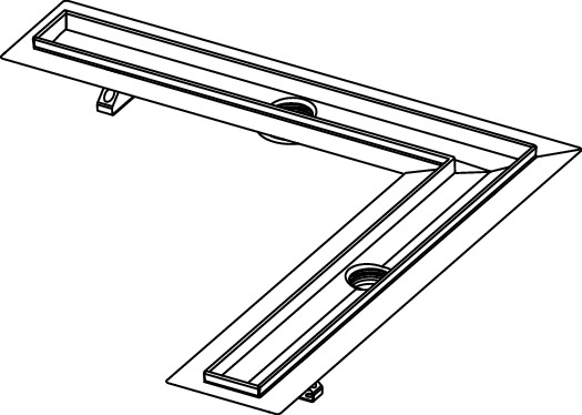 TECE 611000 TECEdrainline Угловой канал с гидроизоляционной лентой Seal System, 1000 х 1000