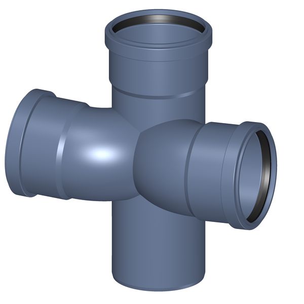 POLOPLAST P2296 POLO-KAL NG Крестовина PKKA DN110/110/110, 87,5°/180°, с предустановленными уплотнительными кольцами, синий