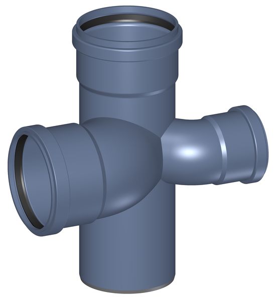 POLOPLAST P2268 POLO-KAL NG Крестовина PKKA DN110/L110/R75, 87,5°/180°, с предустановленными уплотнительными кольцами, синий