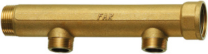 FAR FK 3616 11434  Коллектор 1 1/4", НР-ВР, 2 отвода 3/4", НР, межосевое 100