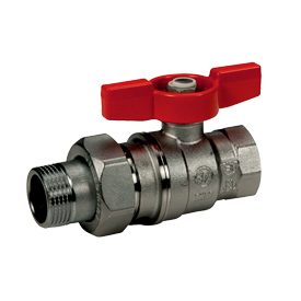 TECE 13300021 Кран шаровый 1/2"x1/2" внутренняя/наружная, с накидной гайкой, полнопроходной, ручка бабочка