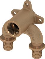 TECE 708625 TECEflex Тройник угловой с настенным креплением, закругленный TECEflex 16 х 1/2'' х 16, бронза