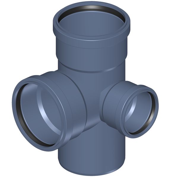 POLOPLAST P2277 POLO-KAL NG Угловая крестовина PKEDA DN110/L110/R75, 87,5°/90° , с предустановленными уплотнительными кольцами, синий