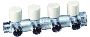 FAR FK 3878 C3404 MultiFAR Коллектор балансировочный 3/4" (НР-ВР) с 4 отв. М24х19, хром.(аналог FK 3906 C34)