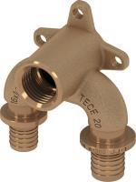 TECE 708606 TECEflex Тройник угловой редукционный с настенным креплением TECEflex, закругленный, с низким падением давления, бронза/кремнистая бронза TECEflex 16 x Rp 1/2" x 20, бронза